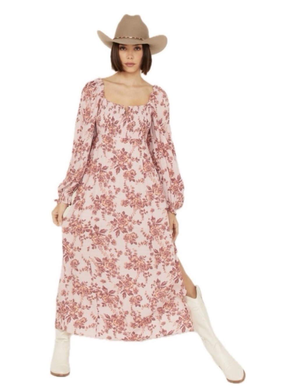 Free People Jaymes Pink Floral Maxi Dress -  size XL
